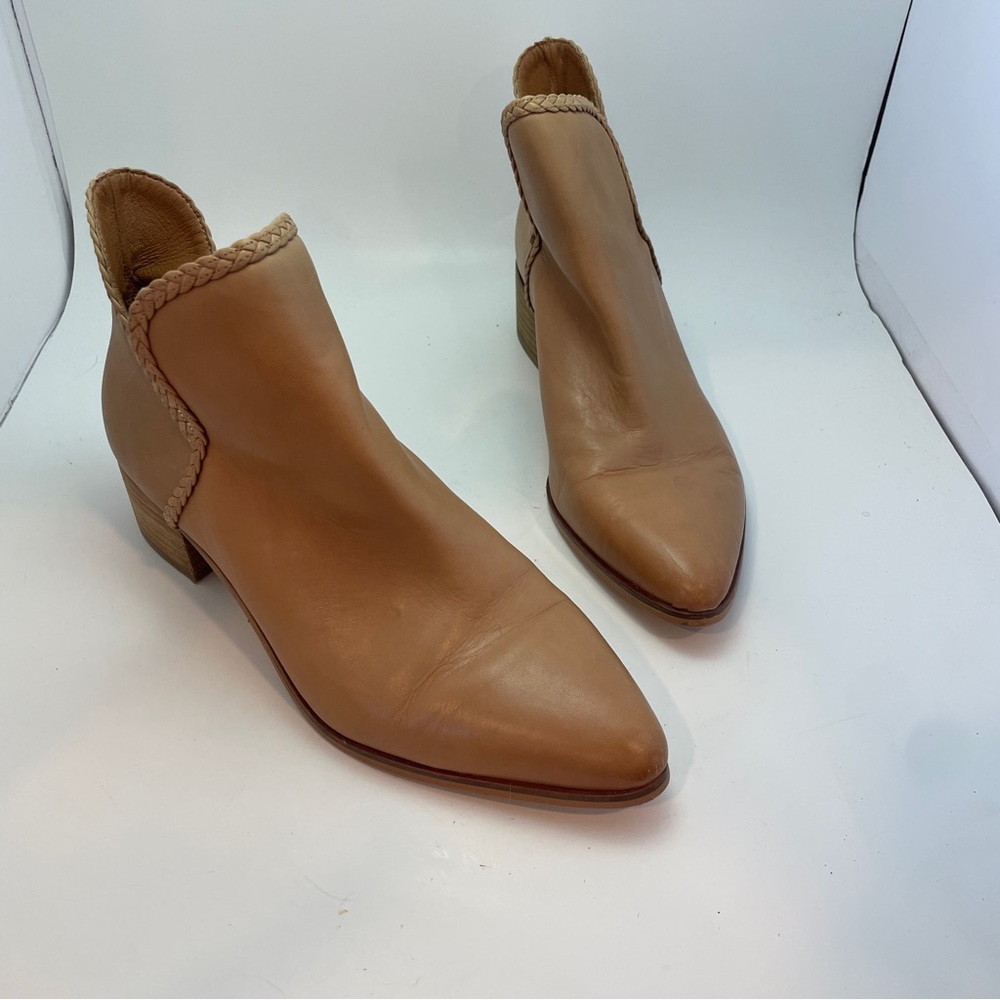 Lucky Brand Terisha Ankle Boots Booties Shoes Leather Brown Latte Women Size 11